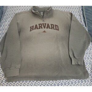 Vintage Harvard Adidas Pullover Sweater 1/4 Zip Pullover Sweater Men's Size 2XL